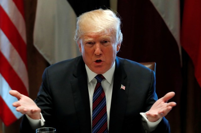 El presidente de Estados Unidos, Donald Trump, en un evento en la Casa Blanca en Washington, abr 3, 2018. REUTERS/Kevin Lamarque