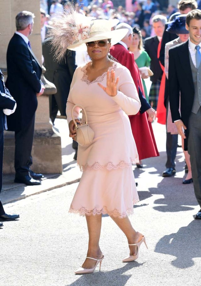 Oprah Winfrey arrives at St George's Chapel at Windsor Castle for the wedding of Meghan Markle and Prince Harry in Windsor, Britain, May 19, 2018. Ian West/Pool via REUTERS