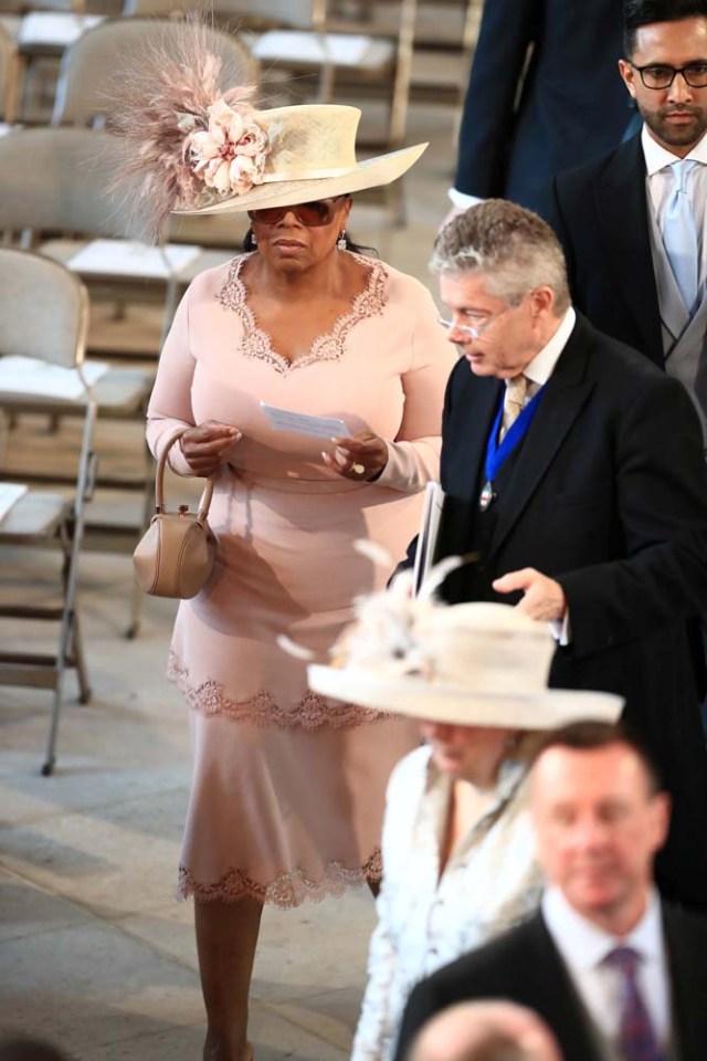 Oprah Winfrey arrives in St George's Chapel at Windsor Castle for the wedding of Prince Harry and Meghan Markle in Windsor, Britain, May 19, 2018. Danny Lawson/Pool via REUTERS