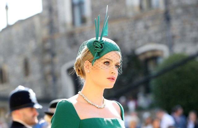 Lady Kitty Spencer arrives at St George's Chapel at Windsor Castle for the wedding of Meghan Markle and Prince Harry. Saturday May 19, 2018. Gareth Fuller/Pool via REUTERS