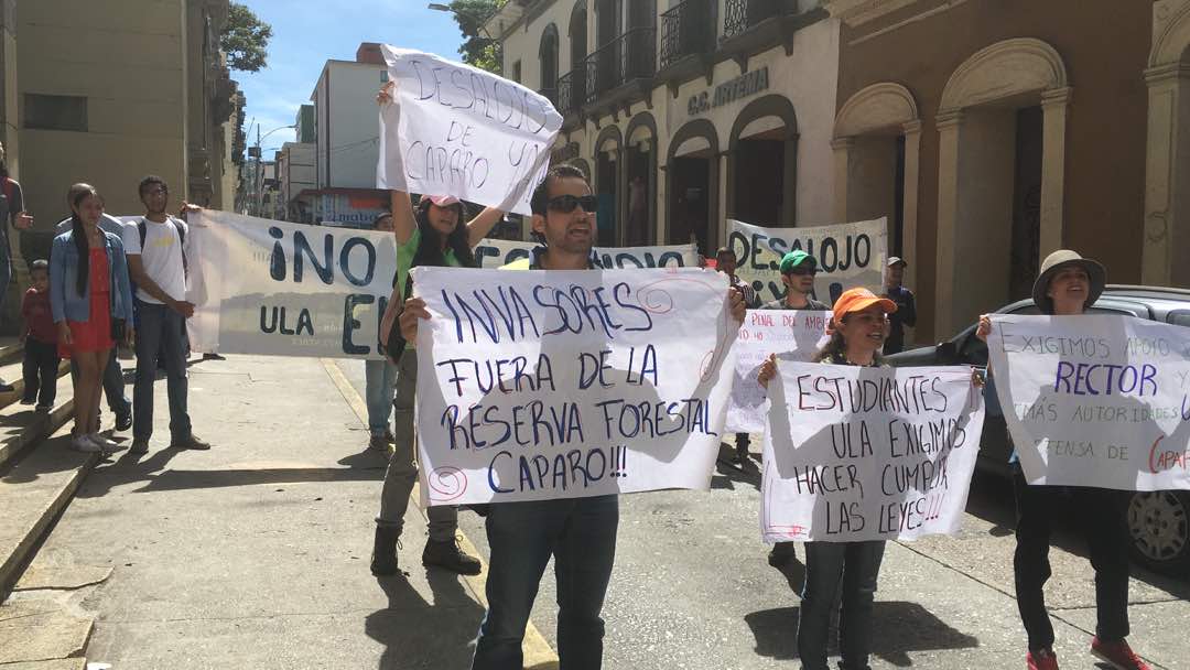Estudiantes de la ULA-Mérida protestan para exigir el desalojo del Parque Nacional de Caparo #4Jul (fotos)