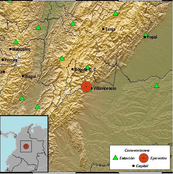 Sismo de magnitud 3,8 se registra en Villavicencio, Colombia