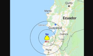 Un sismo de magnitud 4,5 sacude provincia ecuatoriana fronteriza con Perú