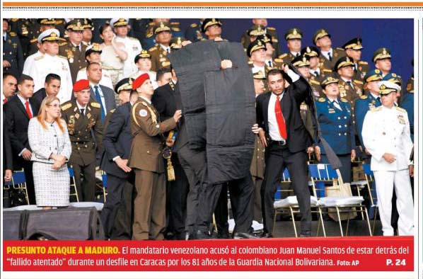 Así reseñó la prensa latinoamericana el supuesto atentado a Maduro (portadas)