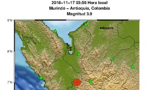 Sismo de magnitud 3.9 en Colombia