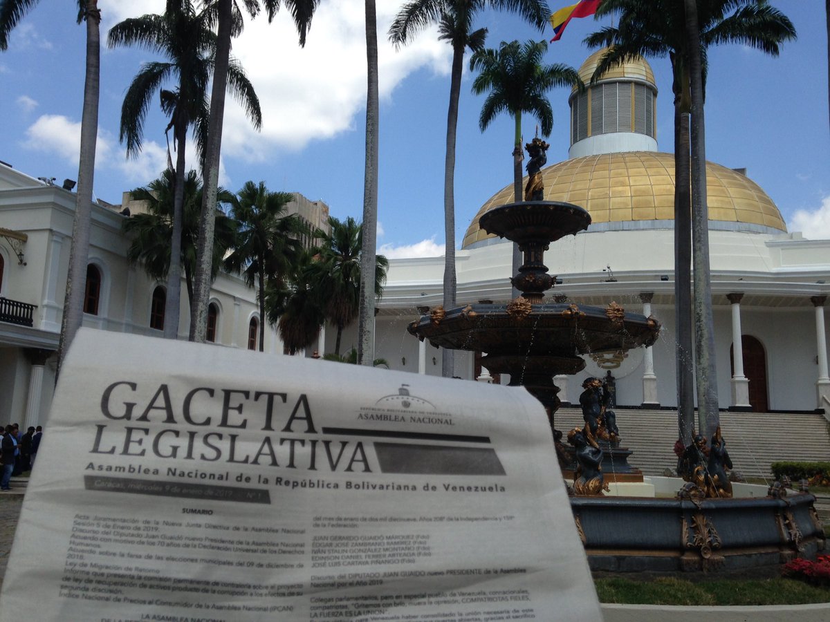 Portada de la Gaceta Legislativa de la Asamblea Nacional N° 1