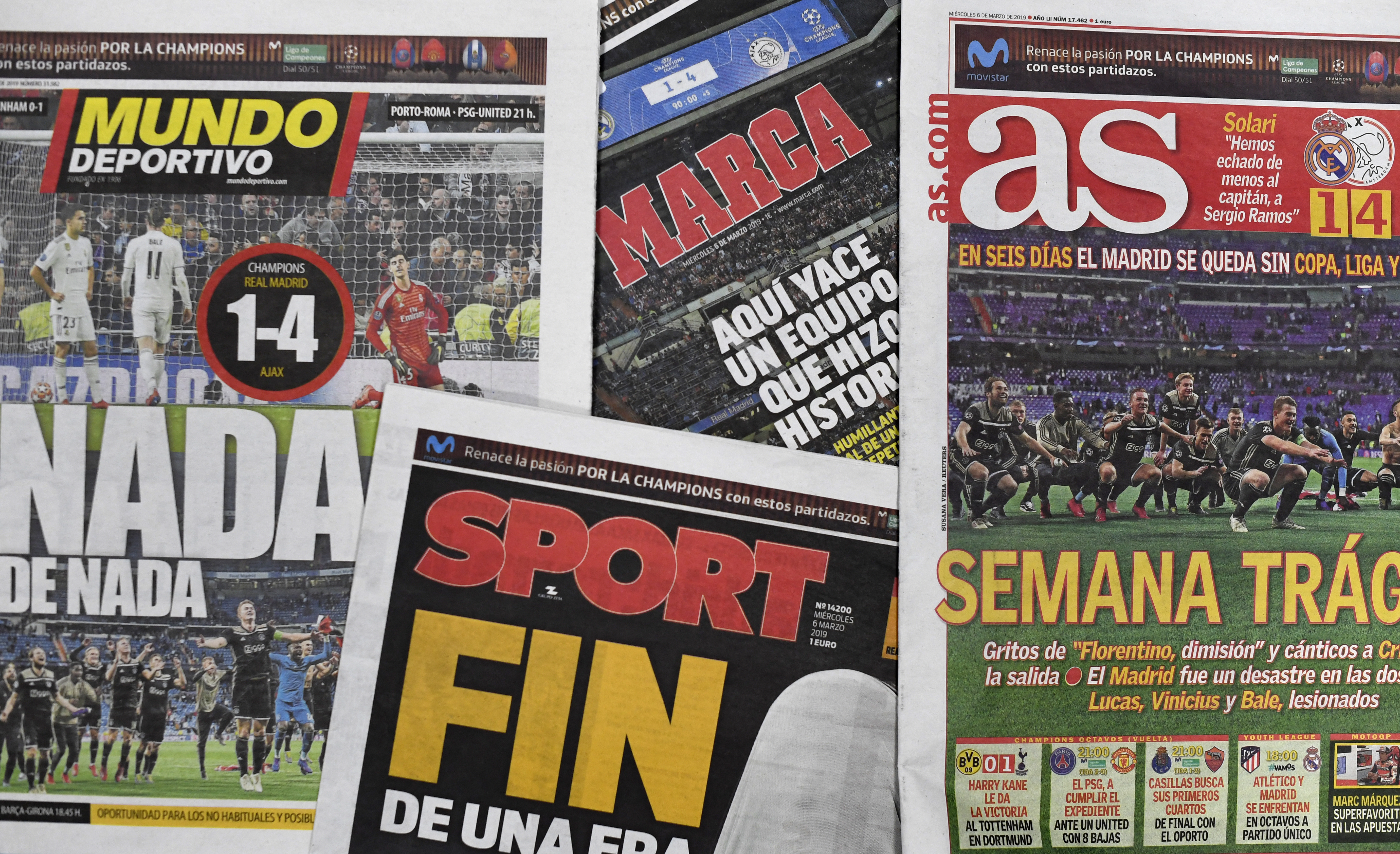 La prensa española apunta al fin de ciclo tras la debacle del Real Madrid