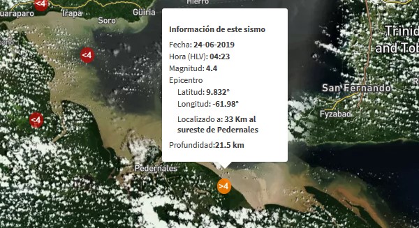 Sismo de magnitud 4.4 en Pedernales