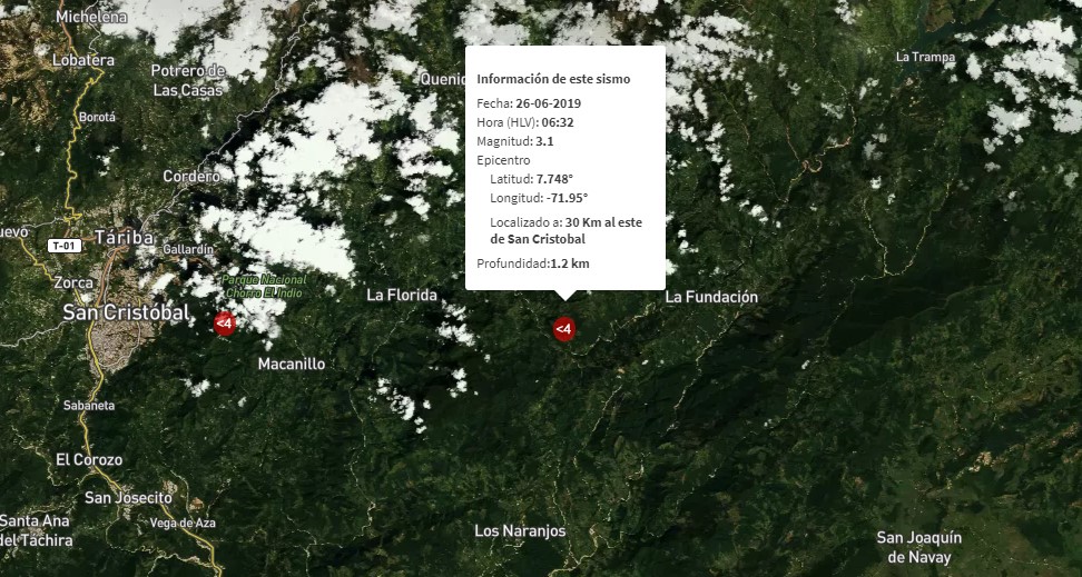 Registran sismo de magnitud 3.1 al este de San Cristóbal #26Jun