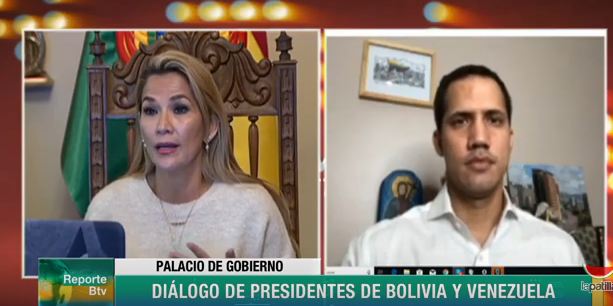 Guaidó y Jeanine Áñez establecieron diálogo al respecto del conflicto venezolano (VIDEO)