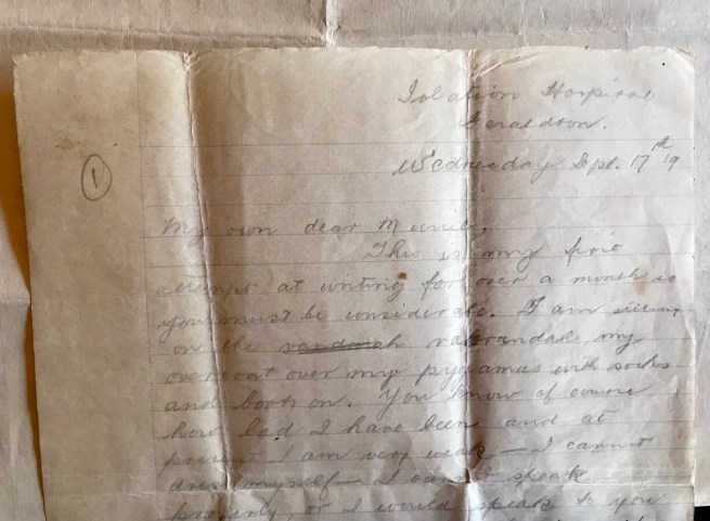 Compartió la carta de su bisabuelo sobre el aislamiento en tiempos de la pandemia de la gripe española