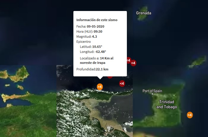Sismo de magnitud 4.3 en Irapa #9May