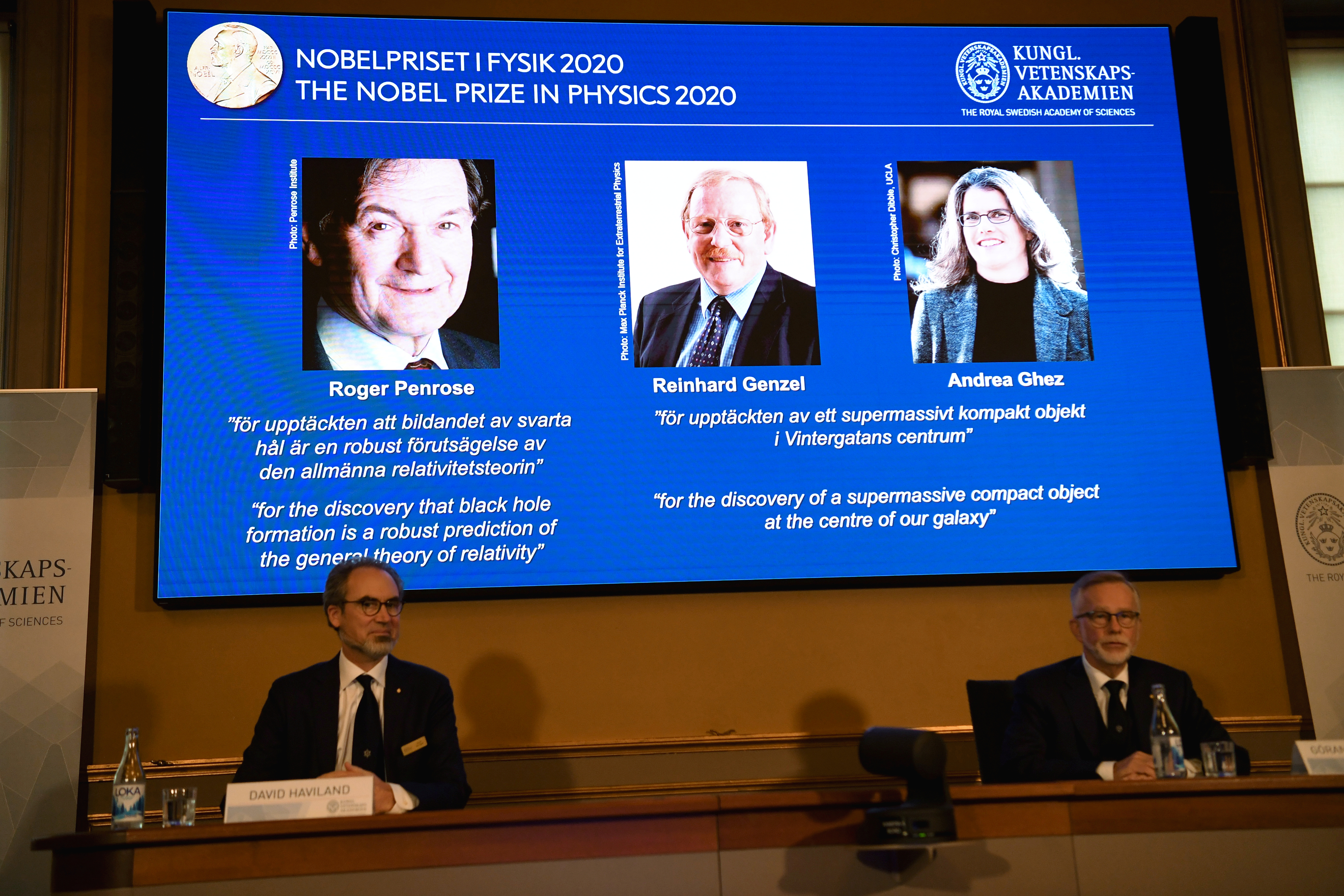 Roger Penrose, Reinhard Genzel y Andrea Ghez ganan el Premio Nobel de Física
