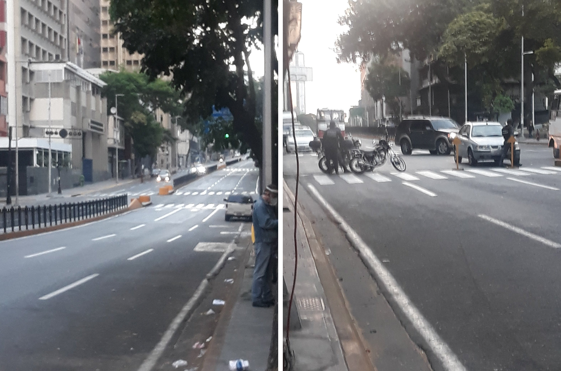 Este #7Abr amaneció cerrado el paso en la Av. Urdaneta de Caracas, frente a la plaza La Candelaria
