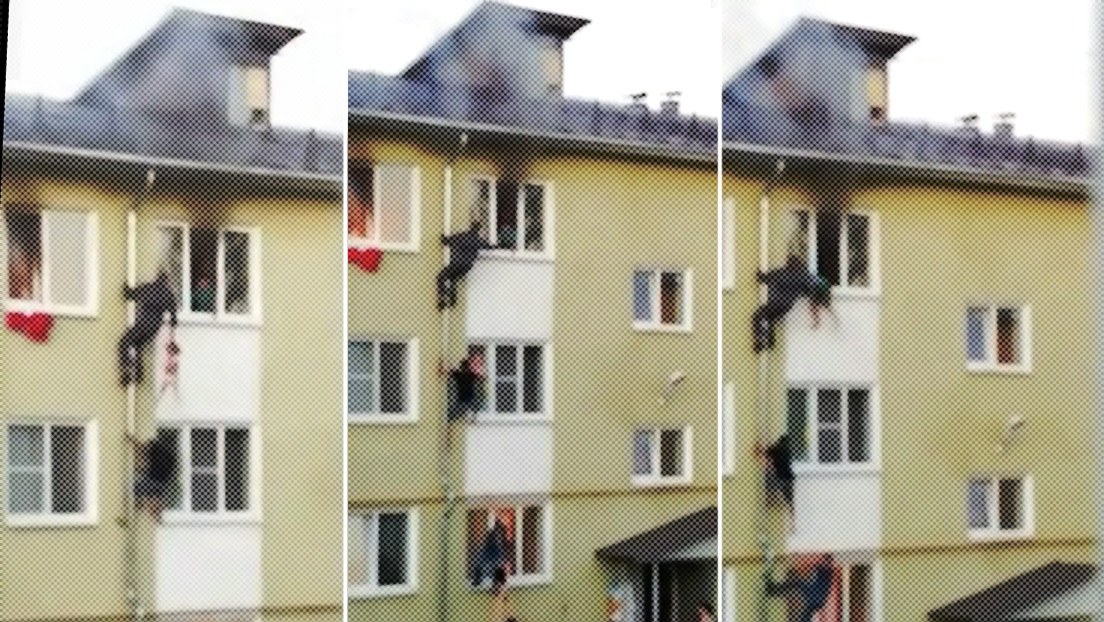 EN VIDEO: Vecinos salvaron a tres niños de un incendio en el tercer piso de un edificio