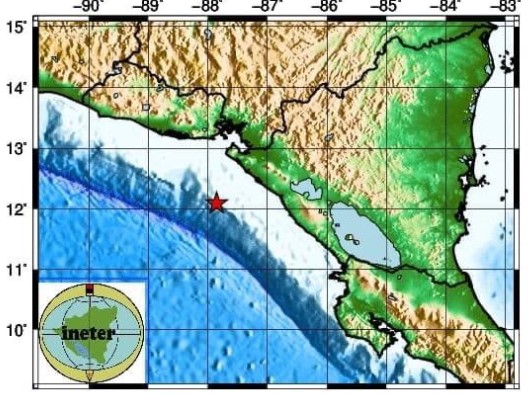 Fuerte sismo sacude a la costa oeste de Nicaragua