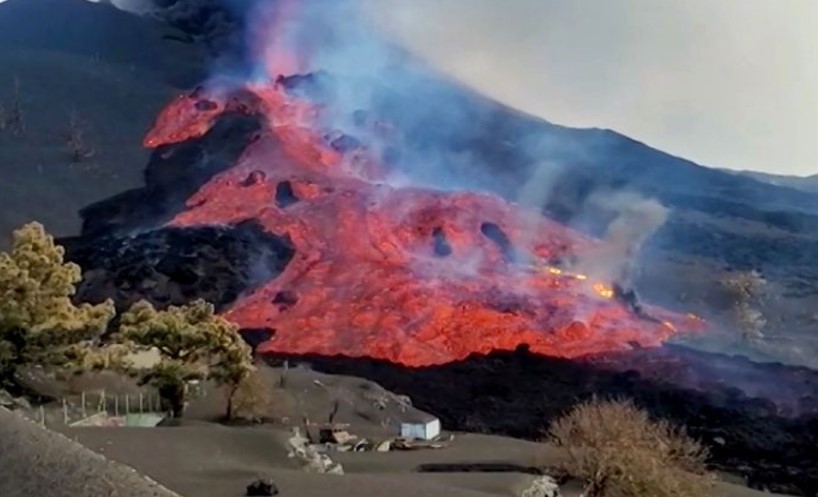 El dramático operativo con drones para alimentar a perros atrapados por la lava en La Palma