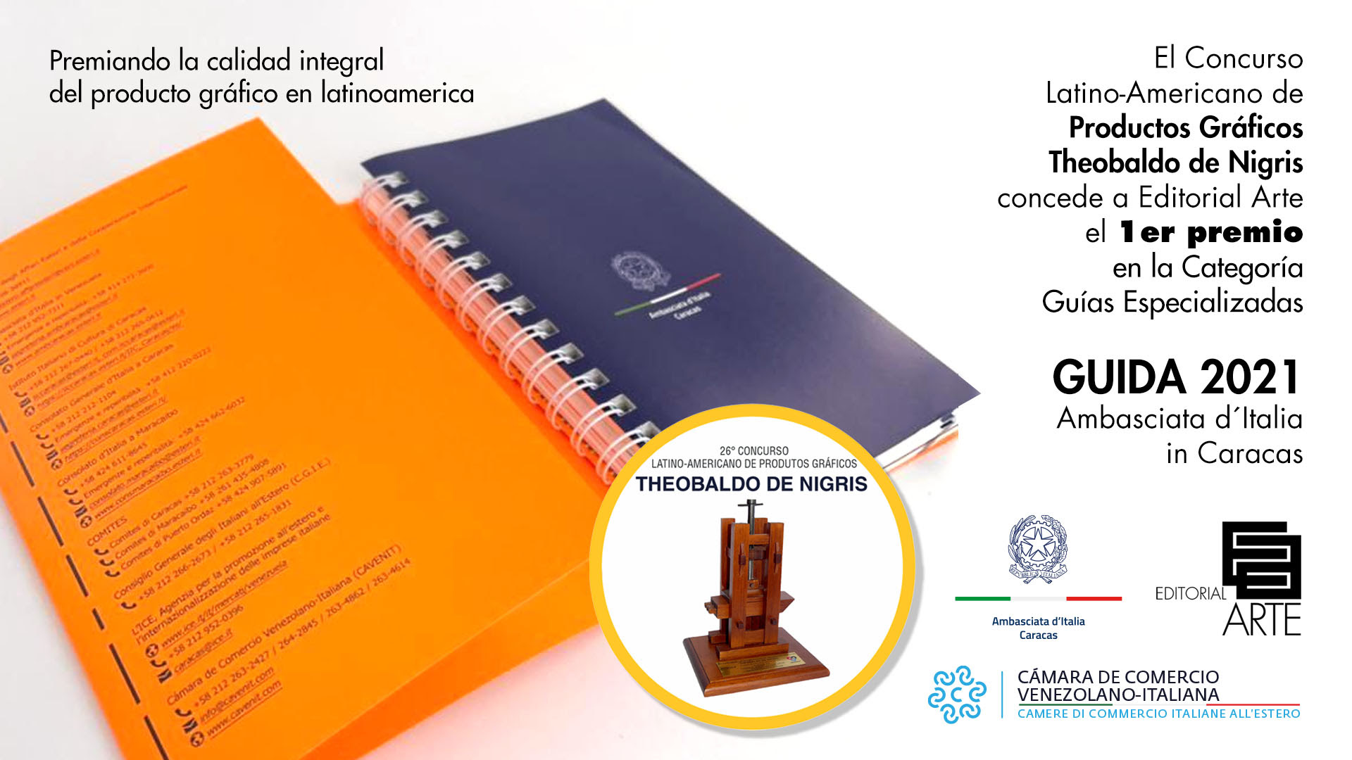 La Guía 2021 Ambasciata d´Italia Caracas ganó premio a la excelencia en el Concurso Latinoamericano de Productos Gráficos