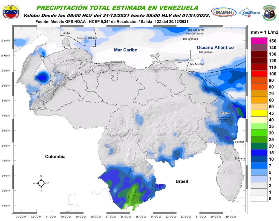 Descargas eléctricas, lluvias y fuertes marejadas: el pronóstico de Inameh para este #31Dic