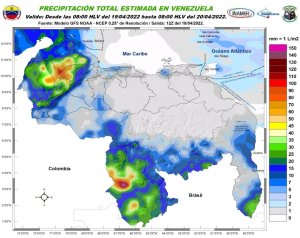 Inameh prevé lluvias con actividad eléctrica en varios estados de Venezuela #19Abr