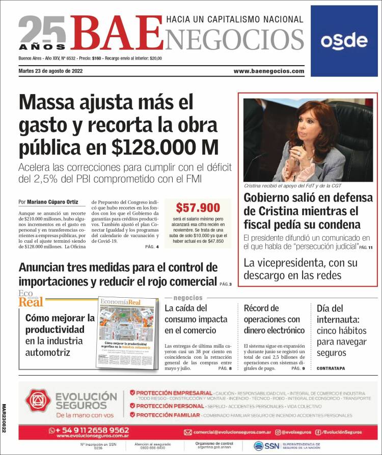 Así reseña la prensa de Argentina los 12 años de cárcel que pide el juez para Cristina Fernández