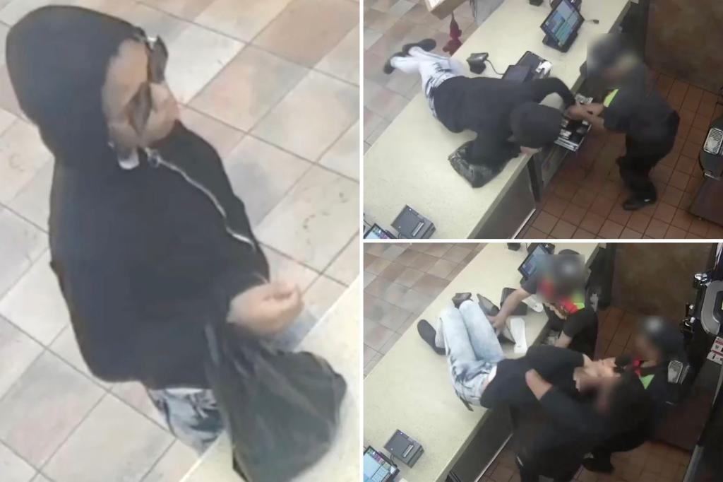 EN VIDEO: Osada clienta saltó sobre el mostrador para intentar robar la caja de un Burger King en EEUU