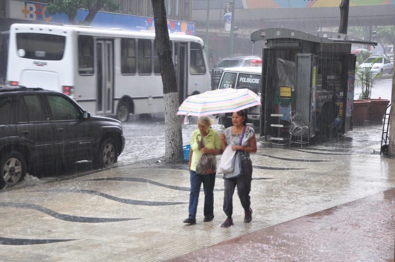 En VIDEOS: Lluvias y fuertes vientos causaron alarma en las calles de Caracas este #20Oct