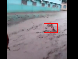 Impactantes IMÁGENES: Momento en que niña es arrastrada por el agua en Puerto La Cruz