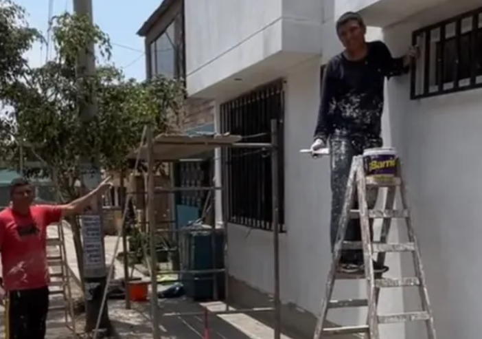 ¡Todo mal! Se “confundió” y terminó pintando la casa equivocada (VIDEOS)