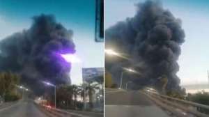 Fuerte incendio en una fábrica de cartón en México, cerca de la frontera con EEUU (VIDEOS)