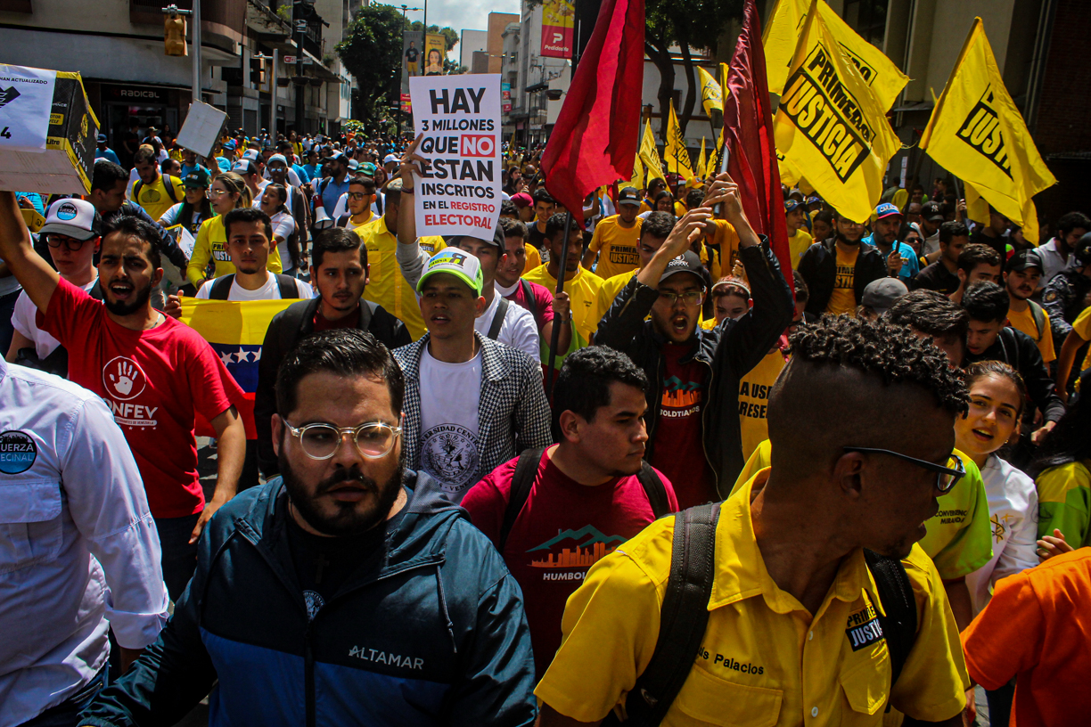 Jóvenes toman Caracas en el Día de la Juventud para exigir al CNE actualizar Registro Electoral