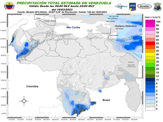 Inameh prevé cielo parcialmente nublado en algunas áreas de Venezuela este #19Mar