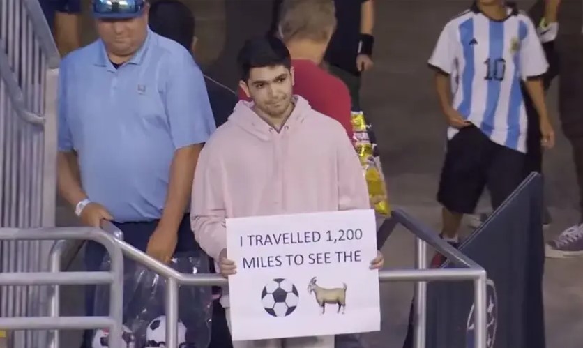 Fanático fue a ver a Messi al Inter Miami: su insólita reacción cuando se enteró de que todavía no juega (VIDEO)