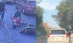 Insólito: mototaxista le pegó una patada a otro conductor, le quitó la franela que tenía y se la robó (VIDEO)