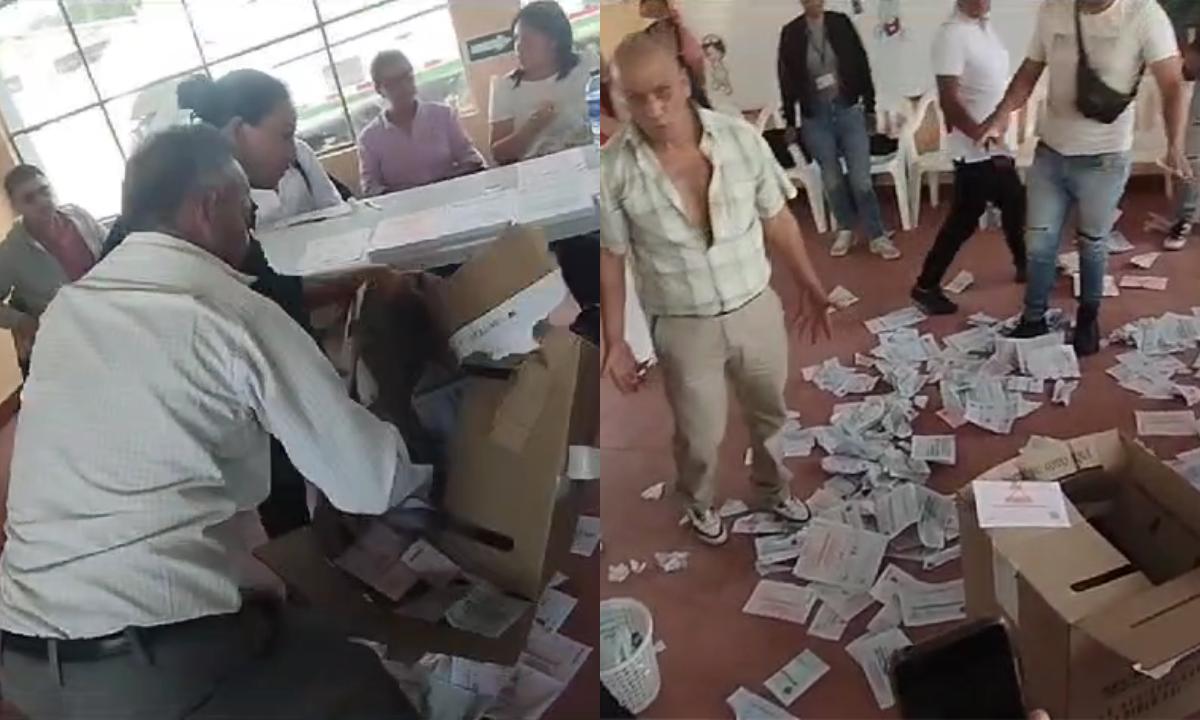 EN VIDEO: votantes destruyeron material electoral en pleno desarrollo de elecciones en Colombia