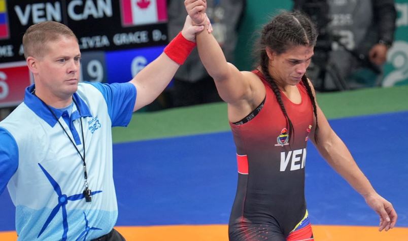 Soleymi Caraballo ganó medalla de plata para Venezuela en lucha libre en Santiago (Video)