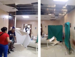 El techo del hospital universitario de Guanare le cayó encima a los pacientes (VIDEO)