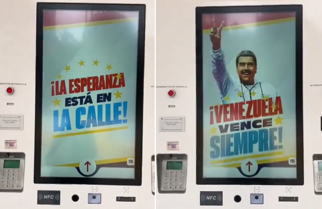 VIDEO: la descarada e ilegal propaganda a favor de Maduro en las bombas de gasolina de Pdvsa