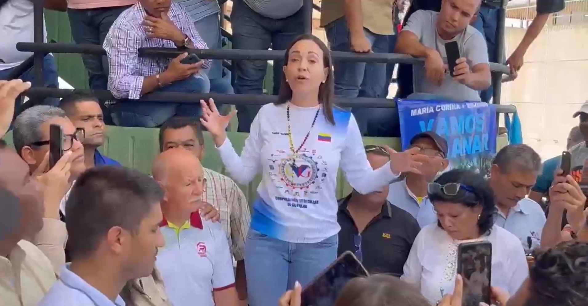María Corina Machado se reunió con los trabajadores de las empresas básicas de Guayana (Video)